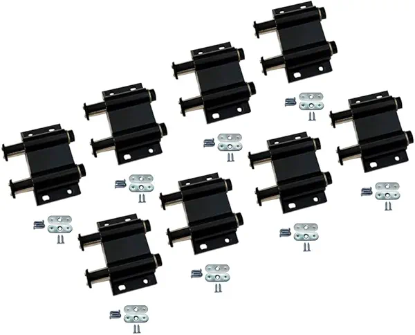 QCAA Magnetic Touch Latch for Cabinet, Push to Open, Double Barrel, Black, 8 Pack, Made in Taiwan