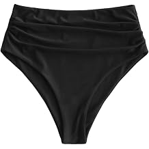 ZAFUL Women High Waisted Bikini Bottoms Ruched Swimsuit Bottom Tummy Control Bathing Suit Bottoms