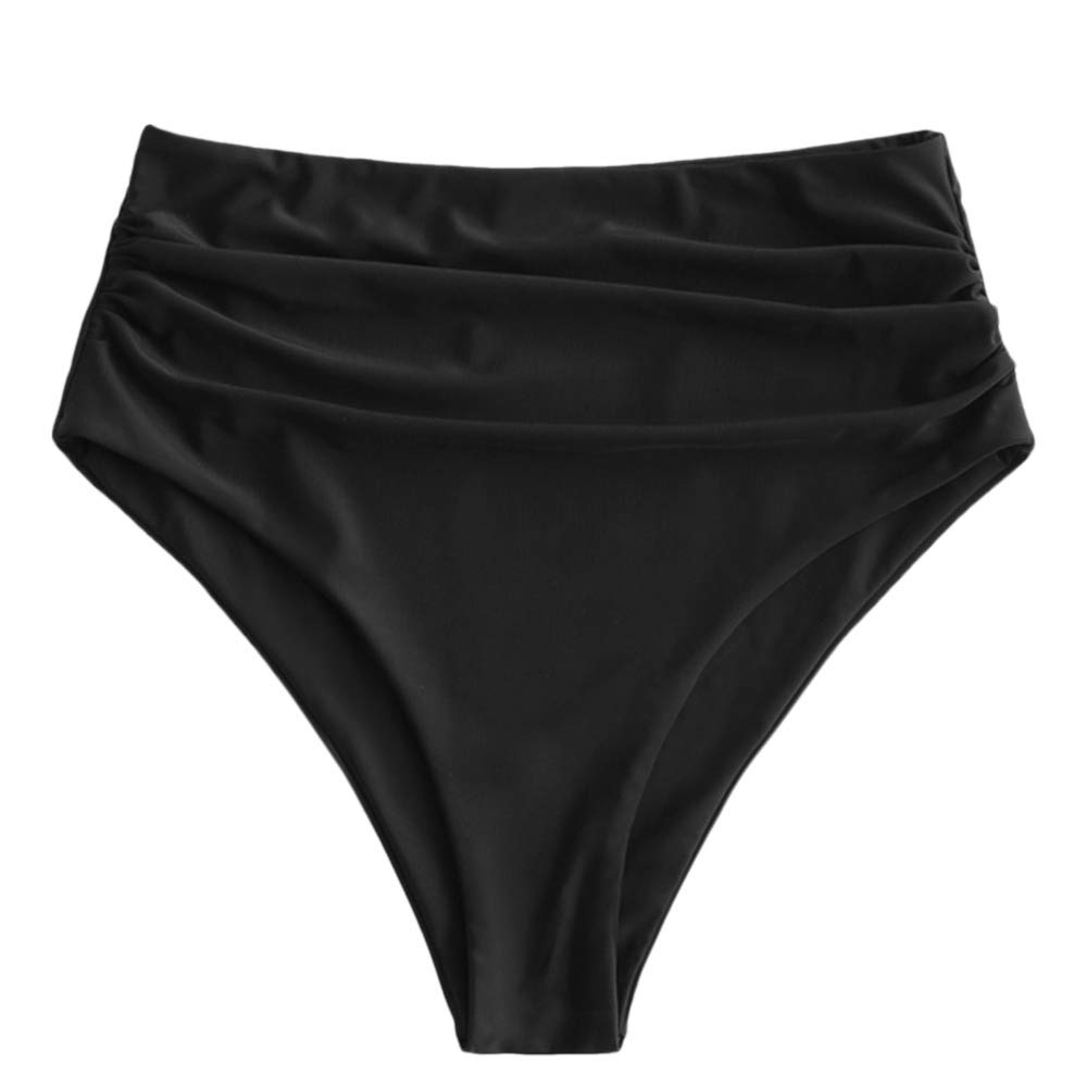ZAFUL Women High Waisted Bikini Bottoms Ruched Swimsuit Bottom Tummy Control Bathing Suit Bottoms