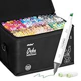 Ohuhu Alcohol Markers 200 Colors - AP Certificated Double Tipped Art Marker Set for Artists Adults Coloring Sketch Illustration - Chisel and Fine Dual Tips - Oahu of Ohuhu Markers - Refillable