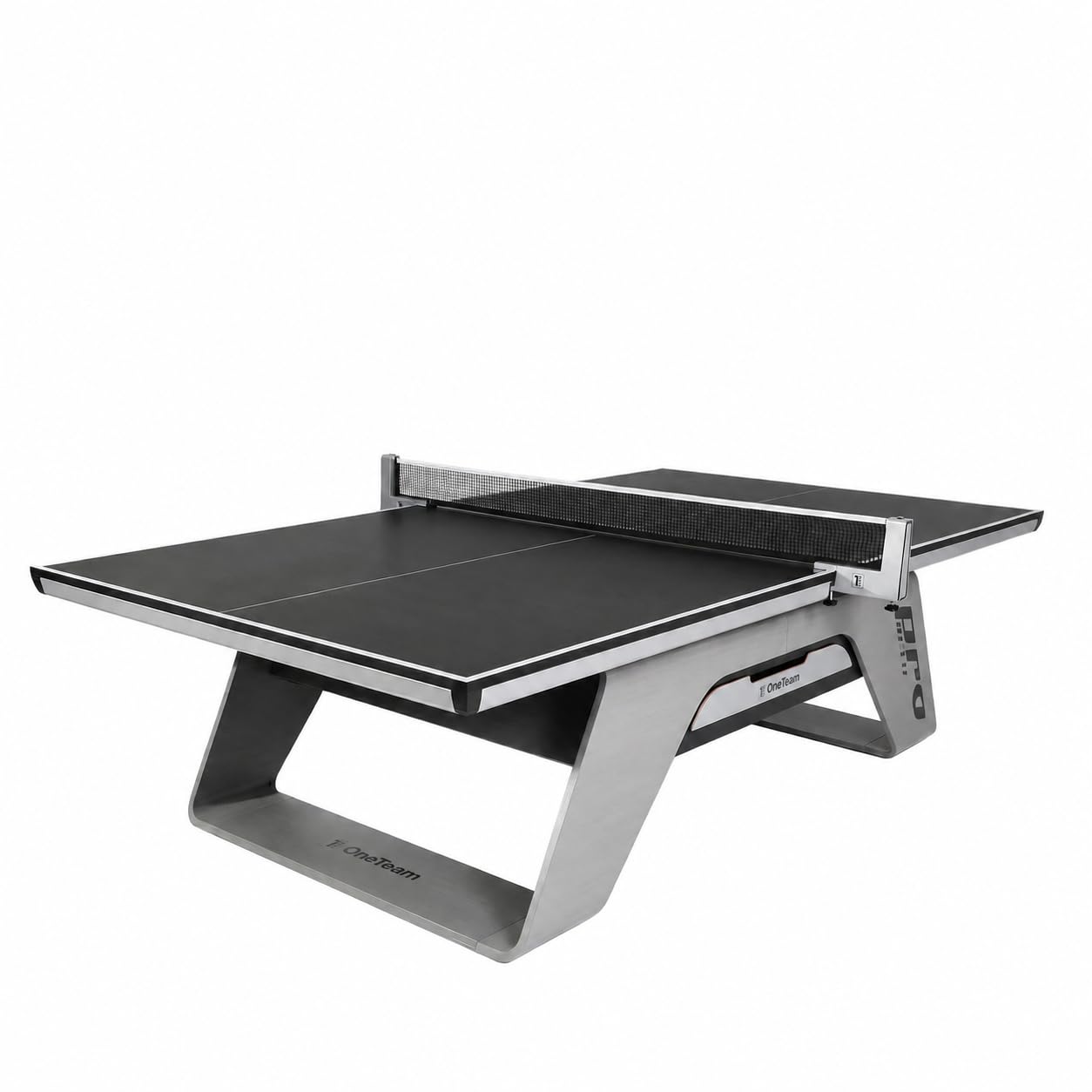 OneTeam Tischtennisplatte Indoor Profi – 22mm MDF Turnierplatte – 274x152,5x76 cm – Stabil 147kg – Mit Netz & Schublade – OT-TTI-PRO Schwarz/Bambus Design