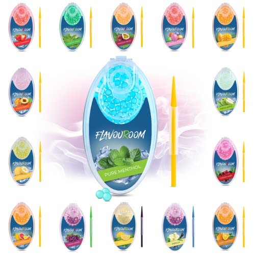Flavouroom - Premium Aromakugeln 100er Set | DIY Aroma Kapseln Filter für unvergesslichen Flavour Geschmack | inkl. Box…