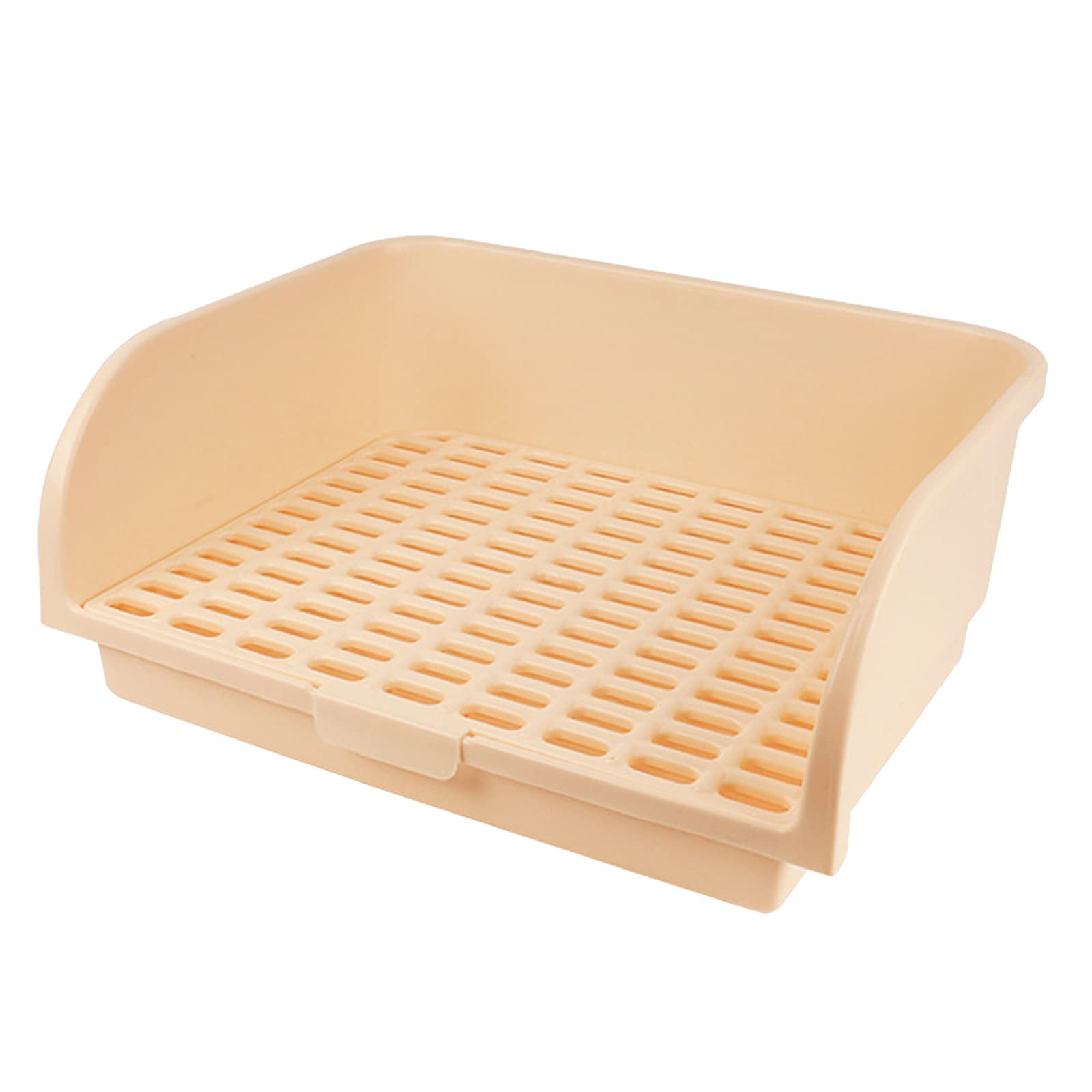 LOVIVER Große Kaninchentoilette, Haustiertoilette für Erwachsene Tiere, Erwachsene Kaninchen, Meerschweinchen, Frettchen, Pfanne, Töpfchen, Beige
