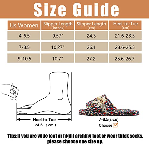 3 pares de chinelos de casa de algodão floral para mulheres, chinelos de dedo aberto confortáveis la