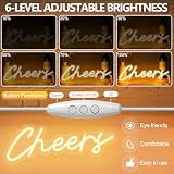 AOOTE Tablice Neonowe Cheers, Ciemniejące, USB-Tablica Na Przyjęcie, Urodziny, Narzeczeństwo, Dekoracja Ściany I Ślub