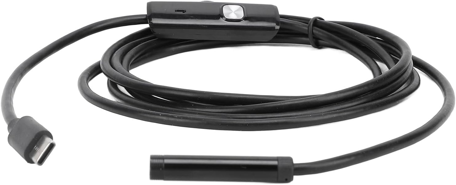 7mm Endoscope Camera, USB Inspection Camera with Type C, USB, and MicroUSB Interfaces, 2m Snake HD Video Borescope Compatible with Phone and Tablet