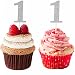 DIYxin Glitter 1st First Birthday Cupcake Toppers, 24 Pcs Baby Party Cake Toppers Decorations-Sliver