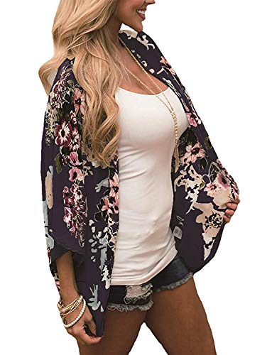 Image of Chunoy Women Short Sleeve Chiffon Kimono Beach Swimsuit Cover Up