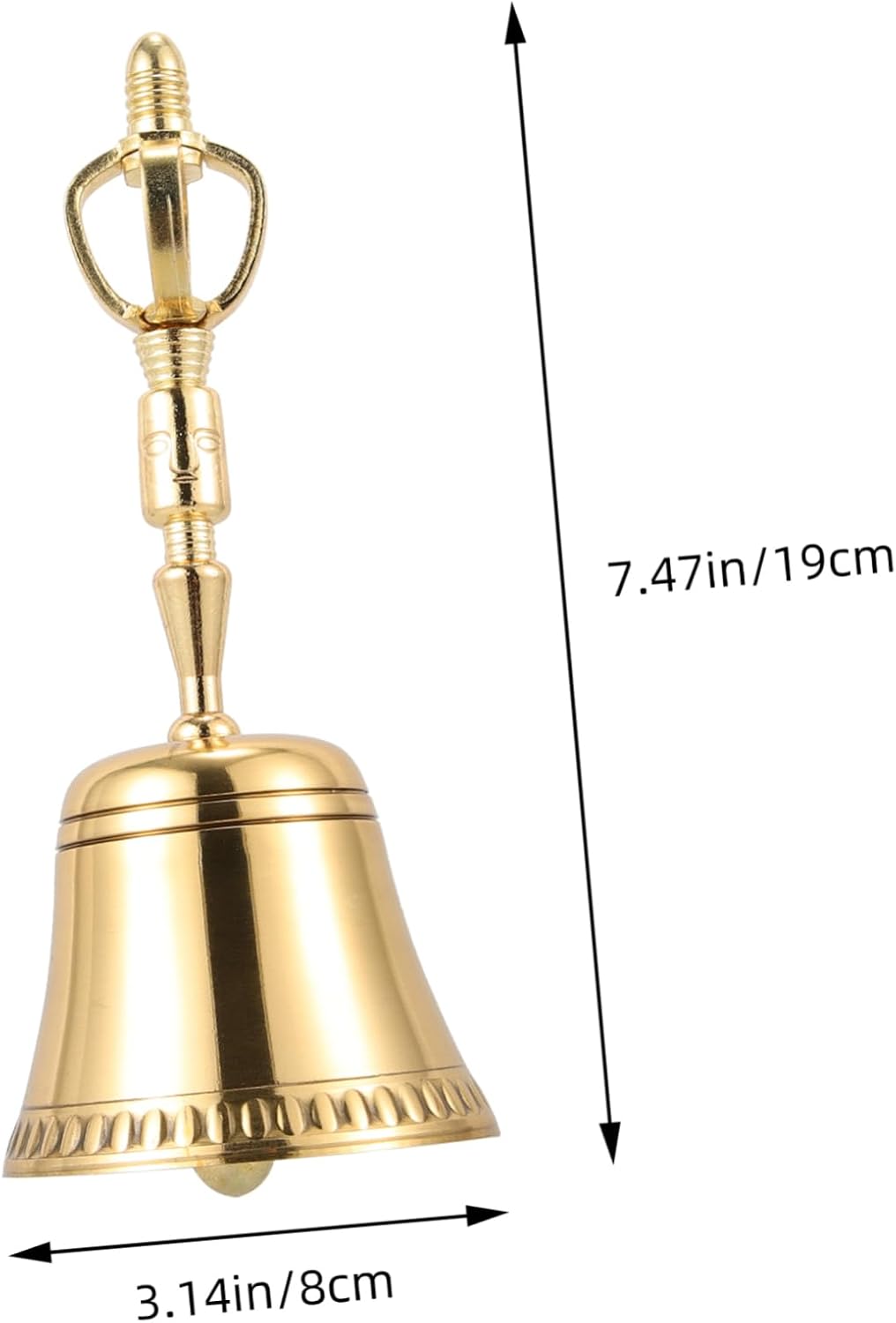 Hand Bell Buddhism Copper Instrument for Temple Use Decorative Buddhist Prayer Bell for Meditation and Home Decor Blessing and Symbol
