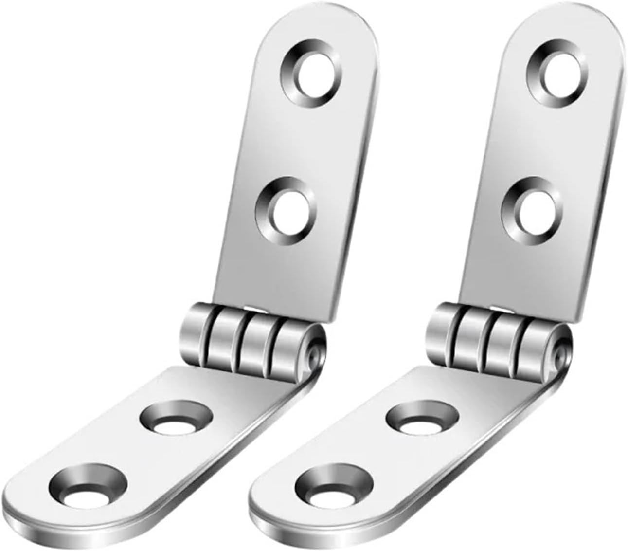 Folding Flush Hatch Hinges 40pcs 180 Degree Foldable Rounded Corner Hinge Flap Screw-On Hinges for Cabinet Bedframe Furniture Hardware