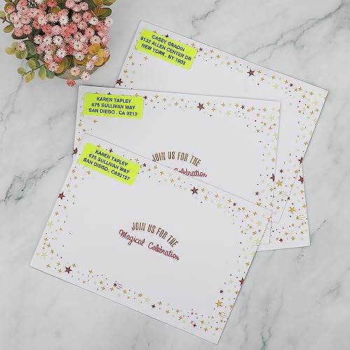 Maxgear 8-1/2" X 11" Neon Yellow Labels - Fluorescent Labels, Template 5160, For Inkjet Or Laser Printer, For Efficient Sorting And Organization, Strong Adhesive, 1" X 2-5/8", 30 Sheets, 900 Labels #TOP7