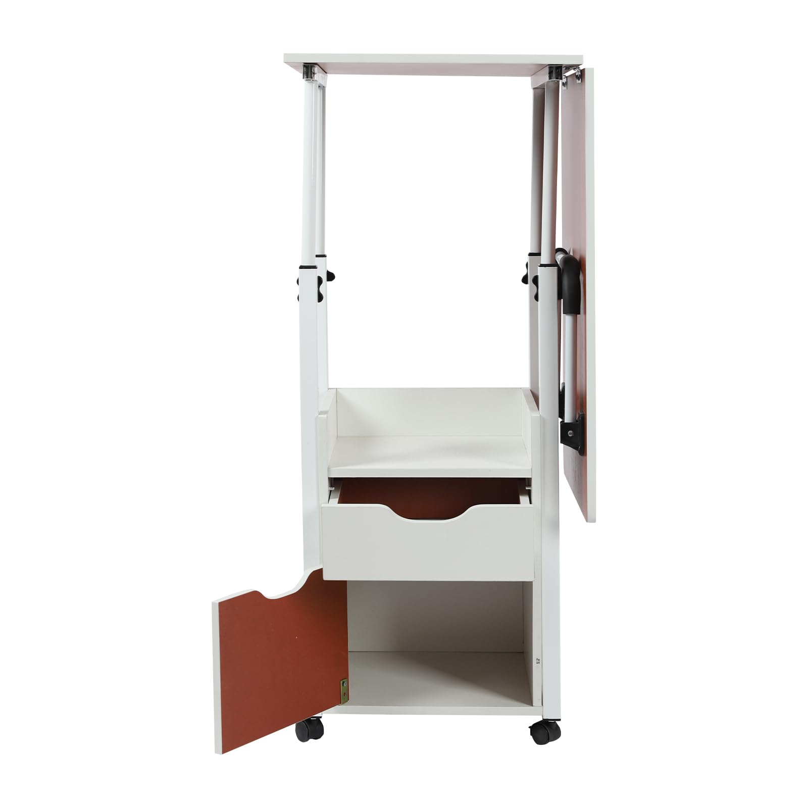 Mesa De Cama Móvil, Mesa De Cama Ajustable Para Ordenador Portátil, Mesas De Recogida Con Ruedas Con Cajones, Escritorio De Ordenador Portátil Ajustable En Altura Para Hogar, Oficina Y Estudios