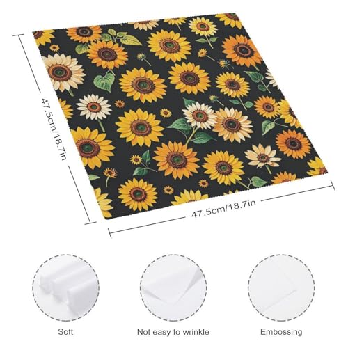 Servilletas de Tela con Estampado Floral Girasol 4 Unidades miniatura 2