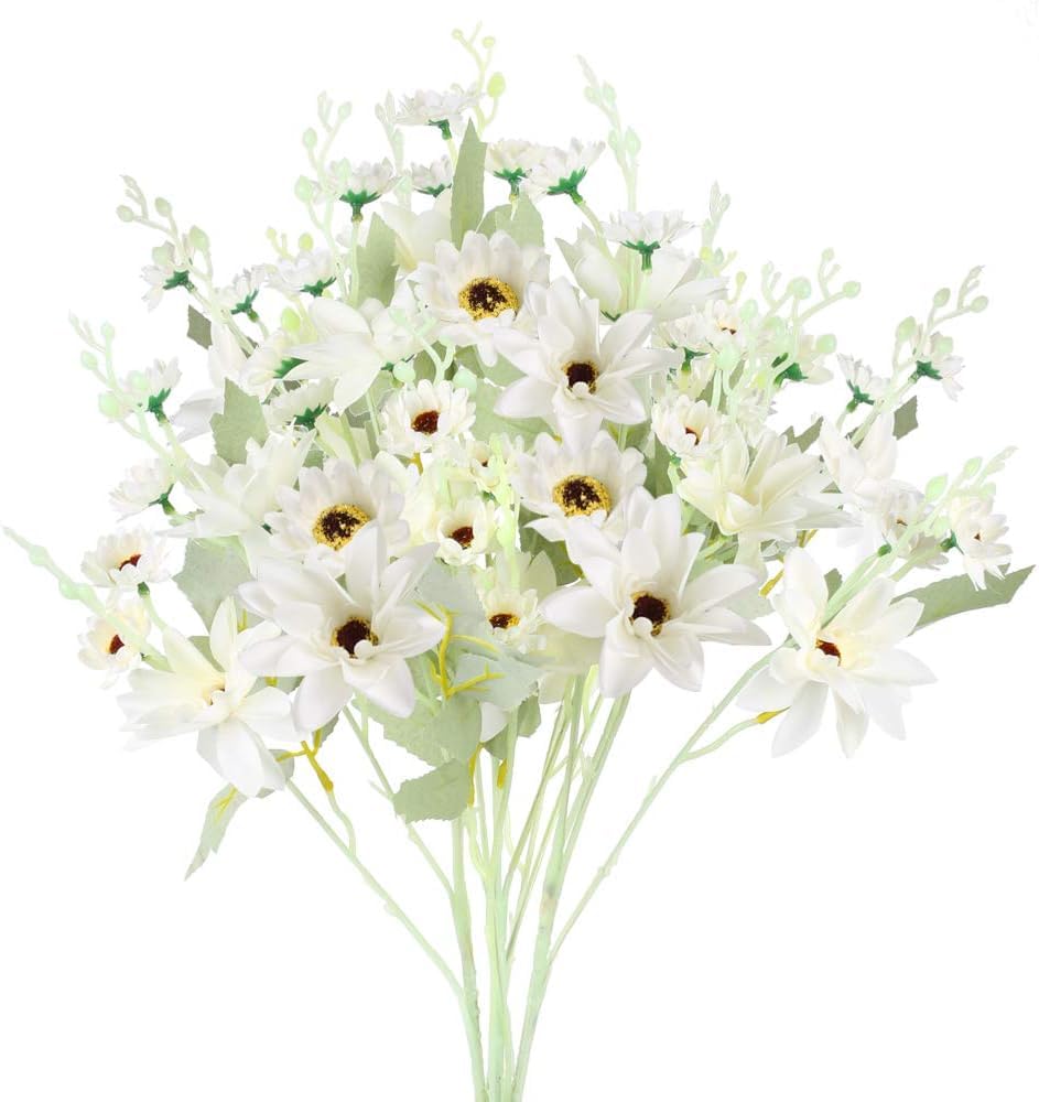 3 Pezzi Fiori di Seta Artificiale Margherita di Seta Artificiale Gerber Margherita Finto crisantemo Piante finte Bouquet