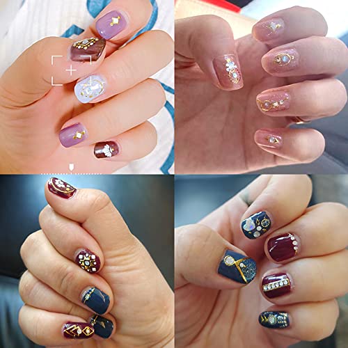 Nail Art Stickers 3D Diamond Nail Decals Self Adhesive Nail Stickers For Nail Art Design Nail Decoration For Women Girls With Tweezers ( 10 Sheets ) #TOP2