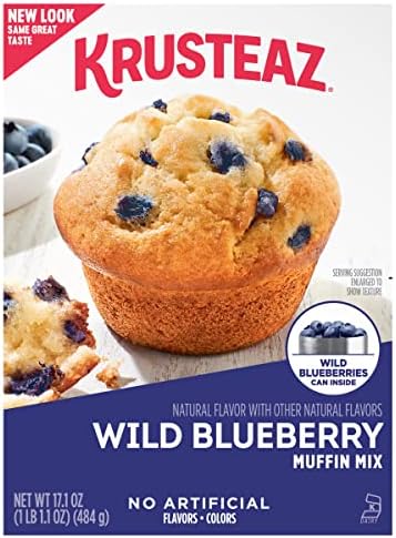 Krusteaz Wild Blueberry Muffin Mix - No Artificial Flavors or Colors - 17.1 OZ (Pack of 3)