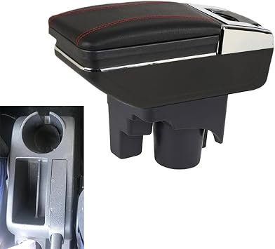 Car Center Console Armrest Box Compatible With Volkswagen Golf Mk5 1K VW Rabbit 2003-2009/Golf Mk6 5K 2010-2014/ Jetta Mk5 Vento Golf Wagon 2006-2011NOT Compatible With Golf Plus