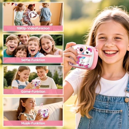 YOZISS Sofortbildkamera Kinderkamera mit Sofortdruck,1080P Kinder Kamera mit Fotos Drucken,32GB Karte und 3 Rollen Druckpapier, Kinder Geschenke für Jungen Mädchen 3-12 Jahren