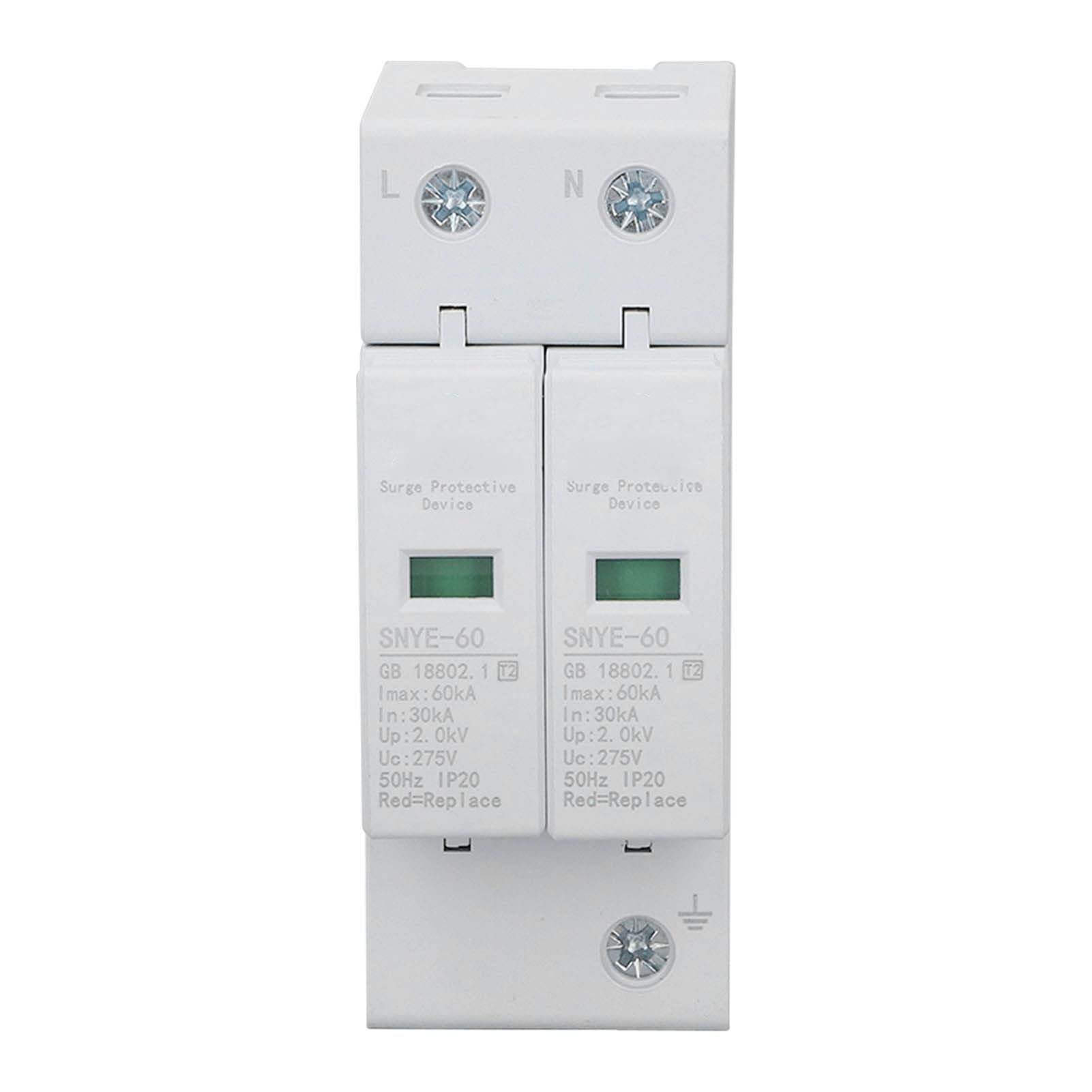 Dispositif de protection contre les surtensions rapide 60 Ka 2P