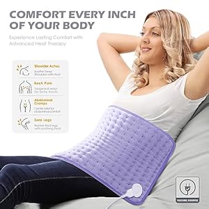 Heating Pad for Back Pain Cramps Relief - Electric Heating Pad for Neck/Shoulder/Muscle Pain - 6 Heat Settings, Auto Off, Moist Heat Options, Machine Washable, Christmas Gifts for Women,Mom,Sister -XL Heating Pad for Back Pain Cramps Relief Electric Heating Pad for NeckShoulderMuscle Pain 6 Heat Settings Auto Off Moist Heat Options Machine Washable Christmas Gifts for WomenMomSister XL