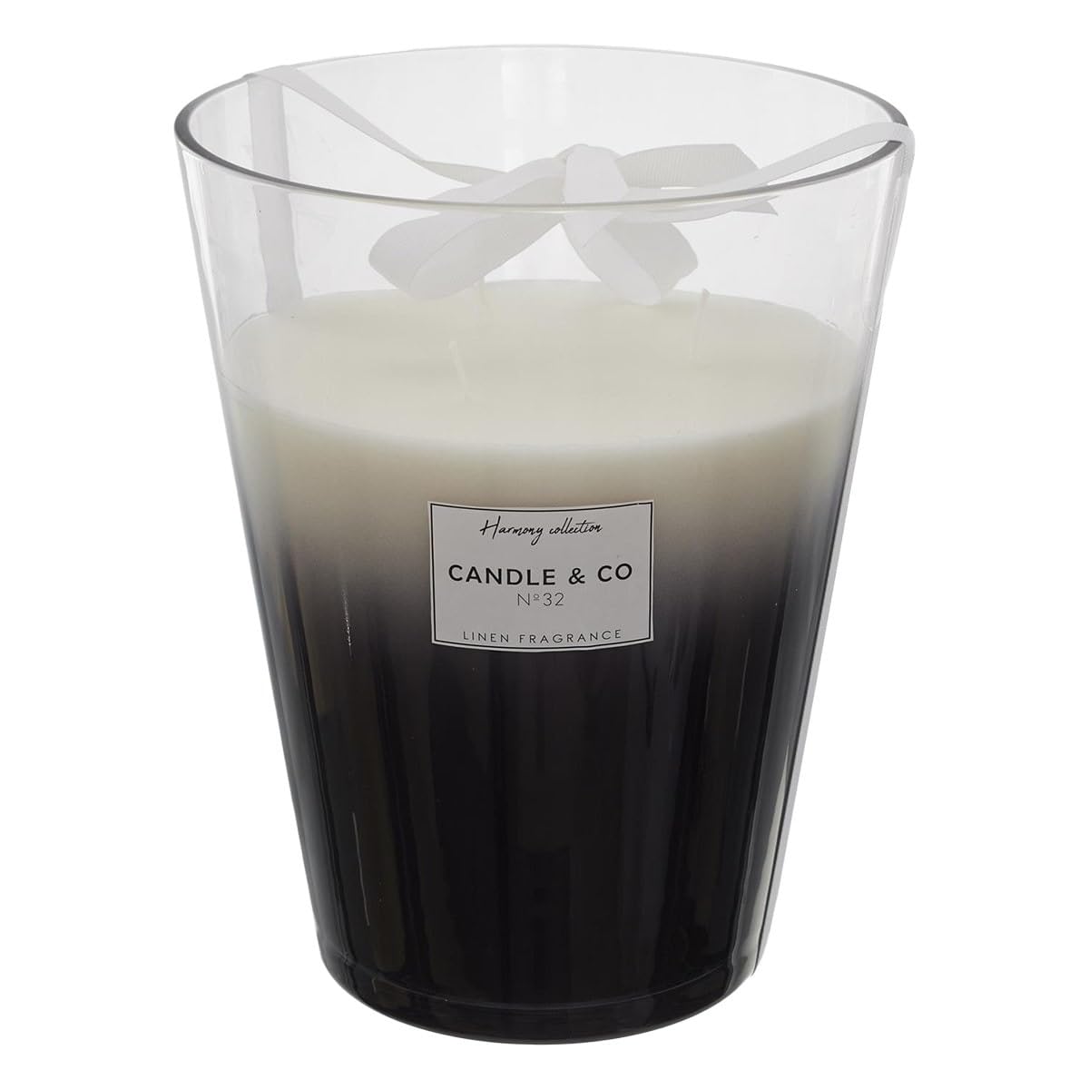 C L'AFFAIRE Grande candela profumata 3 stoppini vaso nero profumo di lino fresco H23 cm
