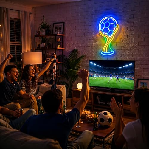 Image of Soccer Neon Signs for Wall Decor LED Sign Neon Lights Game Room Decor