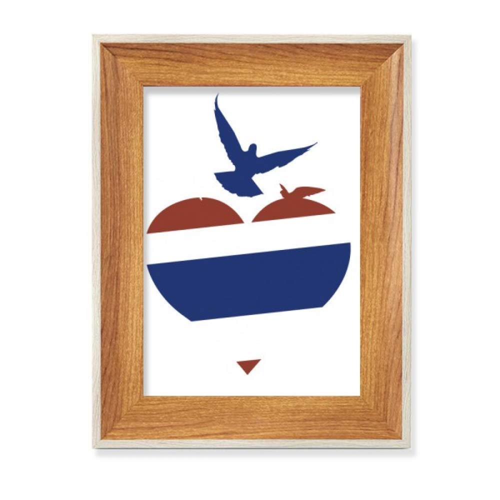Cadre de Photo en Bois Thaïlande Souvenirs de Voyage Coeur Mouette