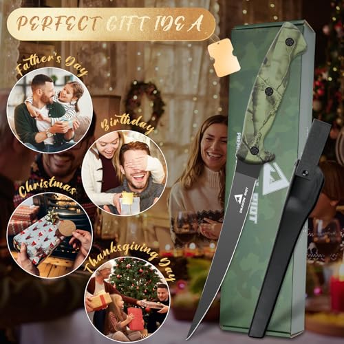 Miniatura 7 de Dragon Riot Cuchillo Fileteador De 7 Pulgadas, Cuchillo Deshuesador Negro De Acero Inoxidable, Ideal Cuchillo Profesional, Con Funda Protectora Y Mango Grande Antideslizante.