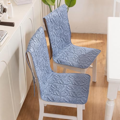 Image of HOMETHREADS Non-Slip Chair Cover-Universal Fit for Kitchen & Dining Chairs-Cushioned Comfort - Stylish Machine Washable Seat Cover -145x45Cm (Blue, Pack of 1)