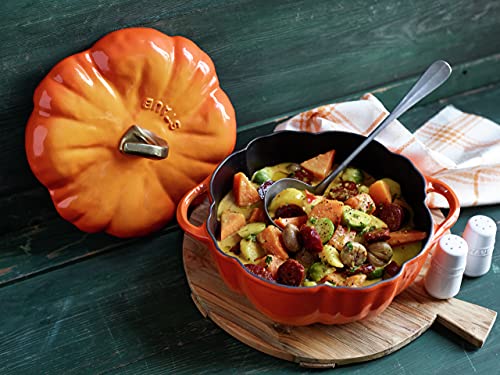 Staub Cast Iron 3.5 Qt Pumpkin Dutch Oven, Cocotte, Burnt Orange, Made In France #TOP2