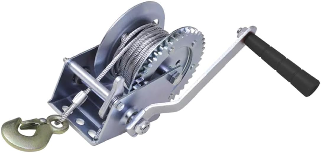 Cabilock 1pc Hand Winch Cable Capacity Portable Hand Crank for Vehicles Boats and Trailers Easy to Use for and Towing