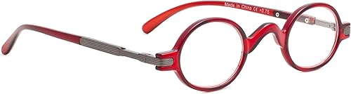 Anteojos de lectura redondos estilo vintage, Rojo