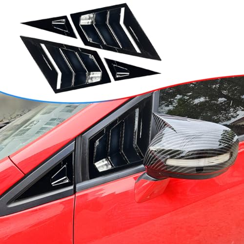 Front Side Window Louvers,MUXEE 2Pcs Air Vent Scoop Shades Cover Blinds Trim for Honda Civic 9th Gen 2012 2013 2014 2015 - ABS Bright Black Sport Decorative Accessories