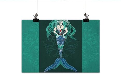 Amazon マーメイド壁アート装飾ポスター かわいい人魚の絵 髪の毛で遊ぶ 民族 神話のキャラクター プリンセス 装飾 ホーム装飾 インチx16インチ ターコイズ フクシア ホワイト 24 X16 アートフレーム ポスター オンライン通販