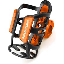 Motorcycle Cup Holder for Adventure Bikes, Extra Large Size Bike Water Bottle Holder for up to 2.67" Diameter Bottles, Motorcycle Drink Holder for Adventure Touring, Off-Road, Enduro Orange