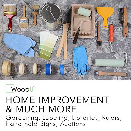 Woodu Natural Organic Wooden Popsicle Sticks For Crafts 9" Length-Paddle Sticks,For Waxing, Wedding,Ice Cream Sticks,Tongue Depressor And Mixing Paint-(Bulk Pack 100Pc) #TOP4