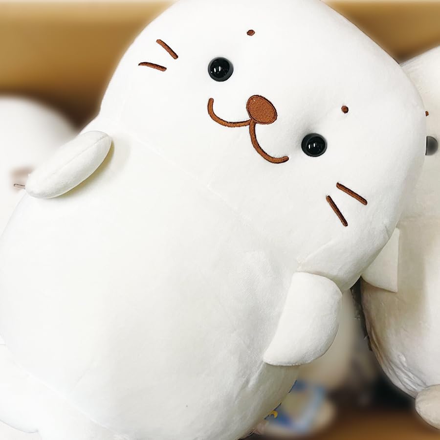Amazon.co.jp: 4個 しろたん ふわもちお座りBIGぬいぐるみ : おもちゃ