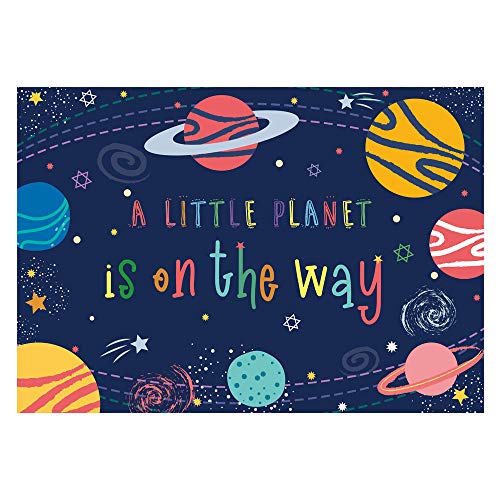 Sterne Universum Babyparty Hintergrund A Little Planet is on the Way Galaxy, Solarsystem Fotografie Hintergrund Junge Kuchentisch