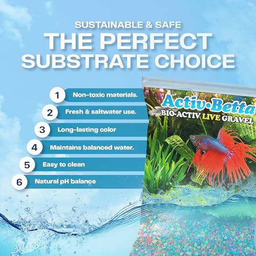 Image of Activ Betta Rainbow Aquarium Gravel - 1 lb - Natural Freshwater Substrate with Live Beneficial Elements - Instant Cycling, Easy Maintenance