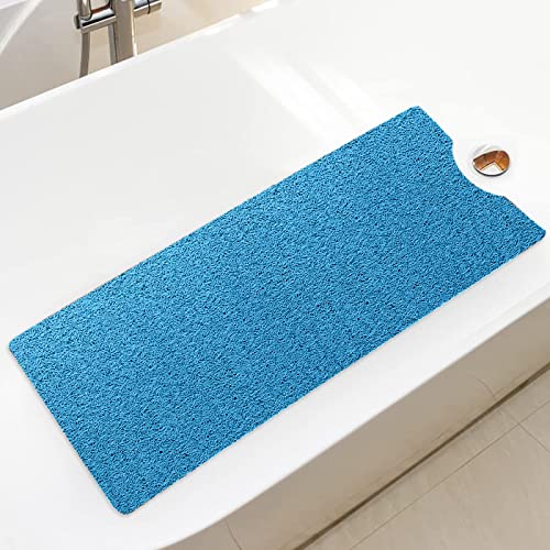 Bingobang Bath Mats Non Slip,Shower Mat Rubber 100x40cm,Extra Soft Anti-Mould, Machine-Washable,For Bathroom Floor,Bathtub(Blue)