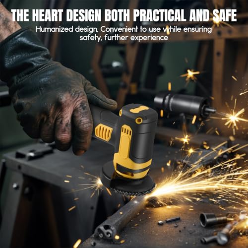 12V Mini Cordless Angle Grinder, Mini Angle Grinder Tool with 3 in Grinding Disc, 19500 RPM, 6 Cutting Discs, 2pcs Batteries, Cordless Angle Grinder Tool Kit for Cutting Polishing and Grinding - Image 6
