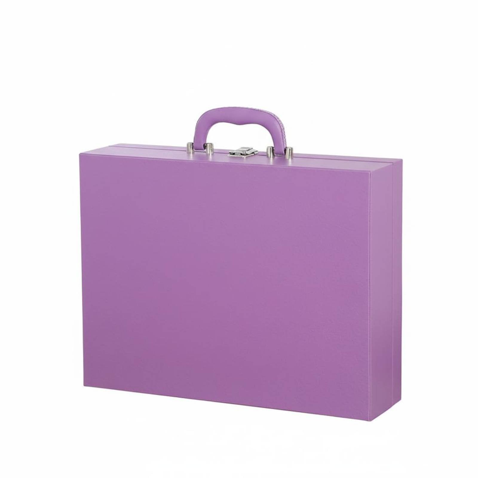Custodia Mahjong Custodia Scatola Valigetta Contenitore Porta Tessere in Pelle PU con Serratura E Manico Comodo Protegge da Graffi Polvere Deformazioni Adatta per Riunioni Sociali, Viola