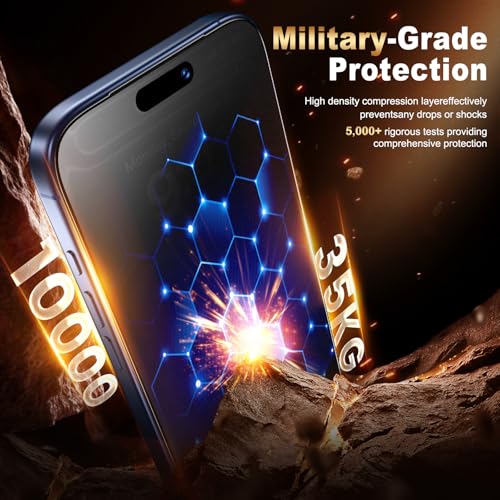 Image of UniqueMe for iPhone 17 Pro Matte Privacy Screen Protector - 6.3 inch | 2 Pack,Anti-Spy,Smooth Matte Finish,9H+ Tempered Glass,Anti-Glare, Anti-Fingerprint, Bubble Free, Easy to Install