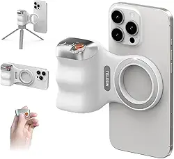 TELESIN Câmera magnética Fun Shot para celular DSLR para iPhone e Android com botão de obturador sem fio destacável – parafuso de 6 mm – Suporte ergonômico confortável para alça de câmera
