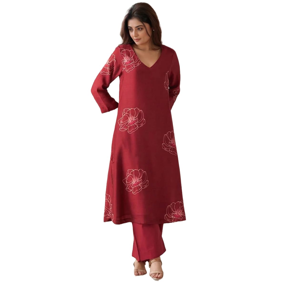anni designer Women's Rayon Viscose Printed Straight Kurta with Pant-picture-28