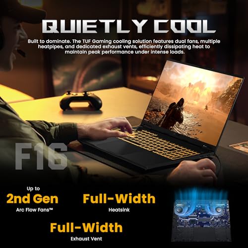 Image of ASUS TUF F16 16 inch WUXGA 165Hz Gaming Laptop, Intel i7-14650HX, NVIDIA GeForce RTX 5070 8GB, 16GB DDR5, 3TB Storage(2TB SSD&1TB Docking Station), Backlit Keyboard, IR Camera, Wi-Fi 6E, Win 11 Pro, Gray