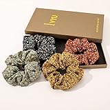 Scrunchies Hair Ties Flower Scrunchy for Women Girls Cute Hairties for Thick Curl Hair No Crease...