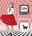 VillbeCoser Sock Hop Outfits Women, 1950s Poodle Skirts, Polo Shirt with 50s Accessories Socks Scarf Headband Belt 10Pcs (Red-M)