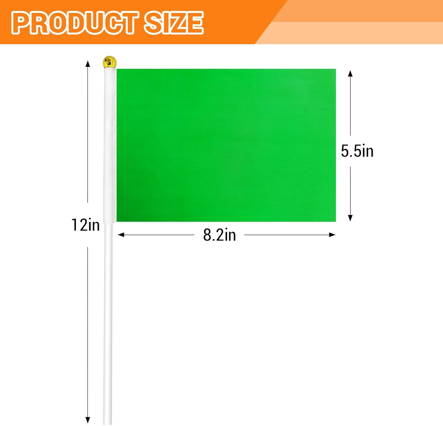 Green Flag, Green Blank Flags to Decorate Mini Small Flags on Sticks for Crafts, DIY Projects, Parties Decor, and Custom Flag Making - Image 2