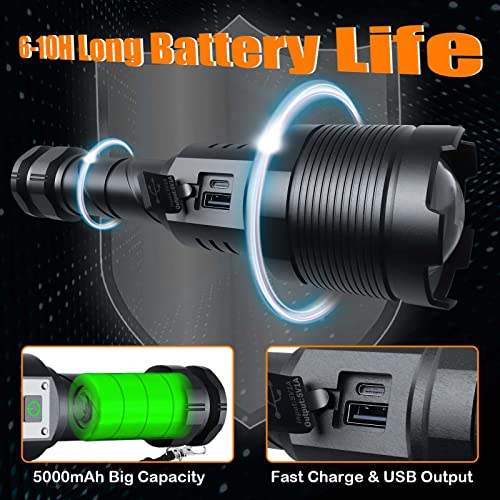 Rechargeable Flashlights MAX 200000 High Lumens,Super Bright 30W LED Flashlight,High Powered Brightest Flashlight for Emergencies/Camping Gear,Zoomable,Waterproof,5 Modes,USB Handheld Flash Light by Zlityty - Used condition - Image 4